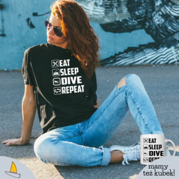 Eat Sleep Dive Repeat Damski T-shirt