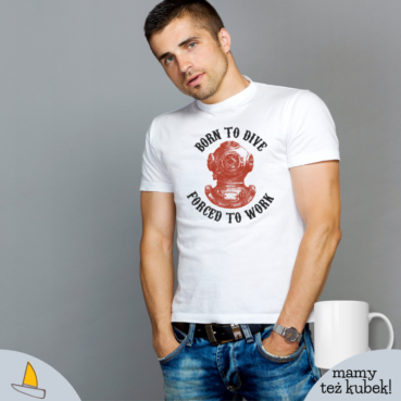Born To Dive Męski T-shirt